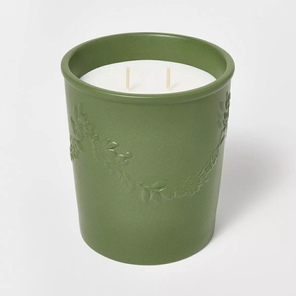 25oz Ceramic Candle Green (Juniper & Cypress) - Threshold Studio McGee Christmas